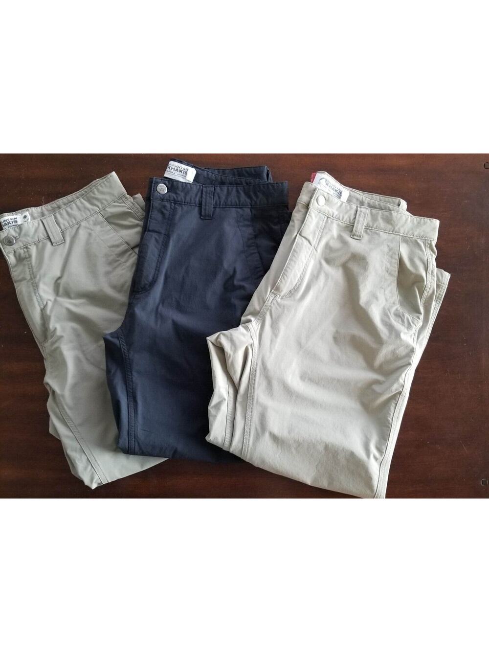 3 Pair Mountain Khakis Hiking Men's Pants 35 Waist **Length Altered to 26 1/2**
